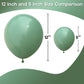 Jobkoo Sage Green Balloons 5 Inch, 60 Pcs Small Eucalyptus Olive Vintage Green Balloon 5'', Mini Matte Dusty Dark Avocado Green
