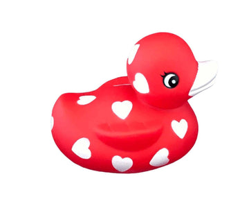 Ducky City 3' Valentines Sweetheart Rubber Duck [Squeaky, With Hole] - Baby Safe Bathtub Bathing Toy