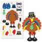 Make-A-Turkey Thanksgiving Sticker Sheets, Makes 12 Turkeys, Kids Classroom Activities, Party Favors, 22 Accessory Stickers, 4 1/2 X 7 1/2 Inch Sheets, By Current