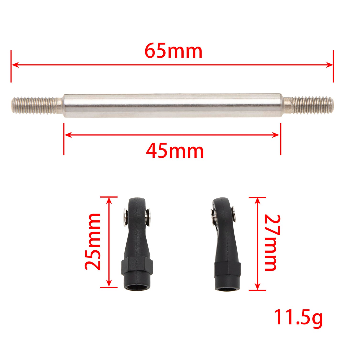 MEUS RACING 1/10 Links Steel Chassis Links Kit for Traxxas TRX4 Axial SCX10 Tamiya CCO1 Redcat Gen8 1/10 RC Crawler (65mm)