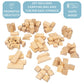Wooden Blocks Set - 100 Pc Natural Colored Wood Building Block Toys- 100% Real Wood, 14 Different Shapes, Great Gift For Kids Or School Project, Hands On Indoor Activity Play- Build, Stack And Create