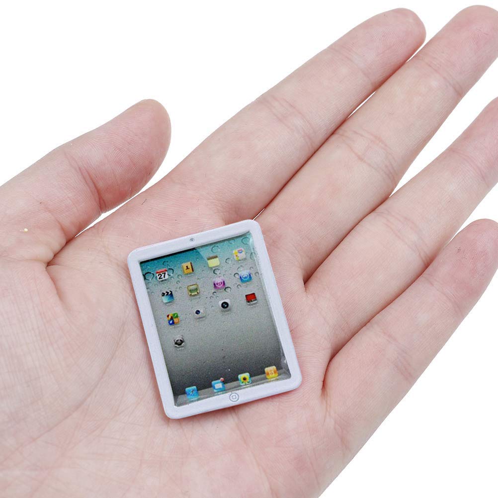 Dollhouse Decoration Miniature Accessories Dollhouse Computer Laptop Tablet Phone Simulation Accessories For Doll 1/6 1/12 Miniatures Play Set - 3 Pcs (3 Laptop- White)