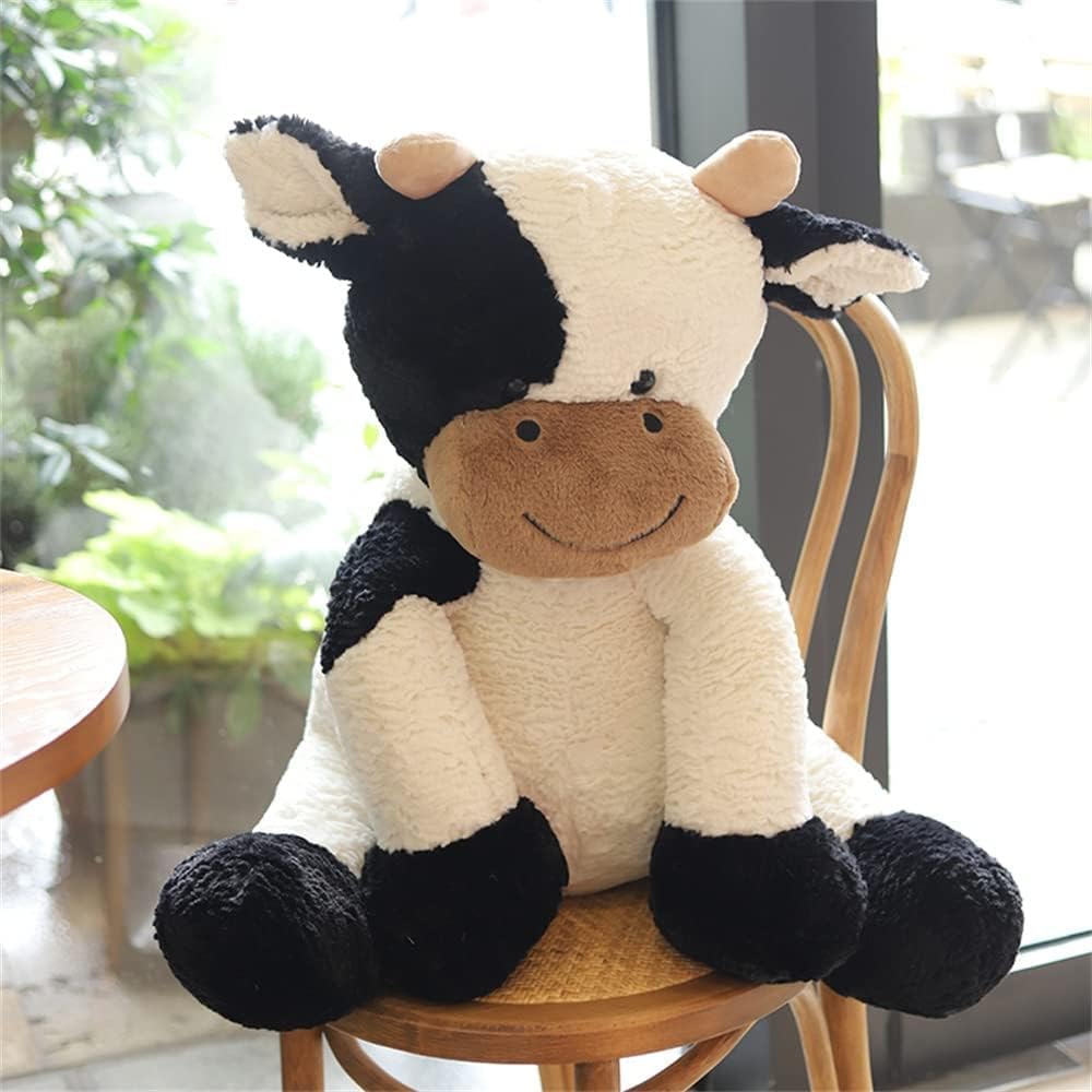 pangcangshu Cow Year Plush Toy Cute Cattle Stuffed Animals Cattle Soft Doll Kids Toys Birthday Gift for Children Easter  Thanksgiving  Christmas  New Year's Gifts (Black and White  70cm/27inch)