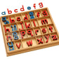 Elite Montessori Wooden Movable Alphabet With Box Preschool Spelling Learning Materials (Red & Blue, 5Mm Thick)