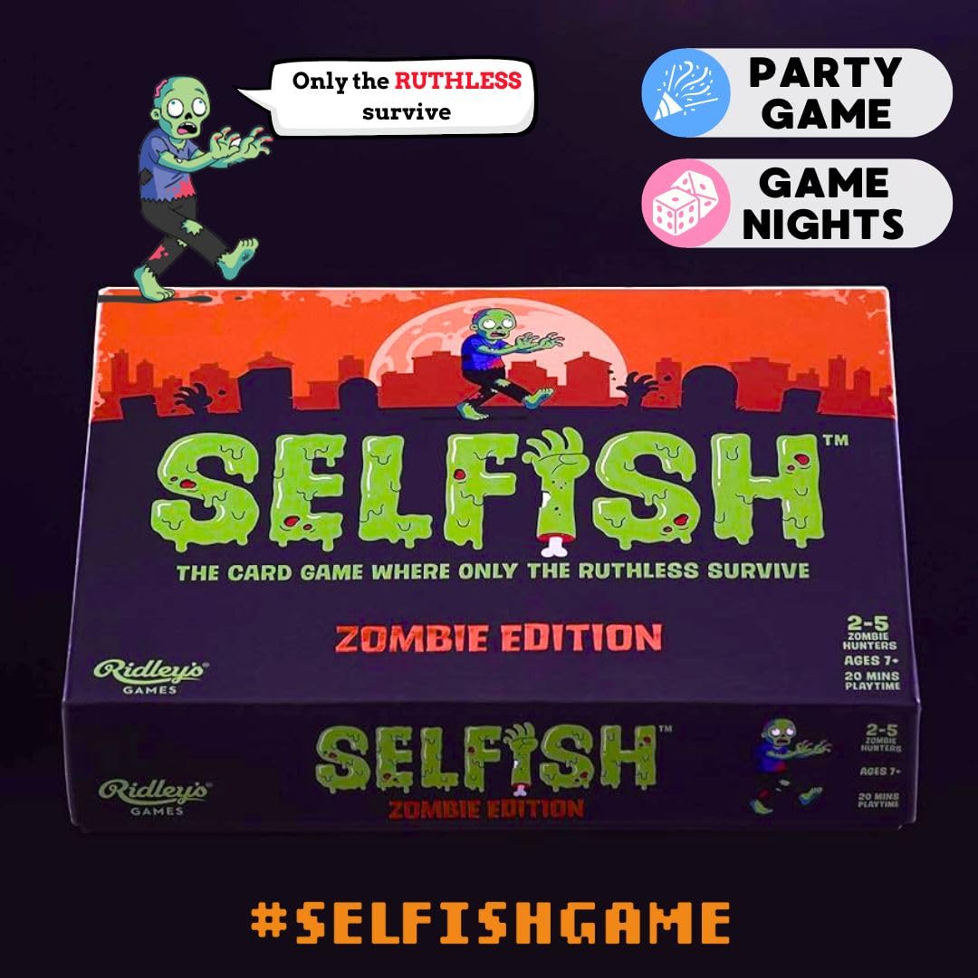 Ridley's Zombie Edition Card Game - Fun Party Game for 2-5 Players, Ages 7+, Multi Color, Model GME028