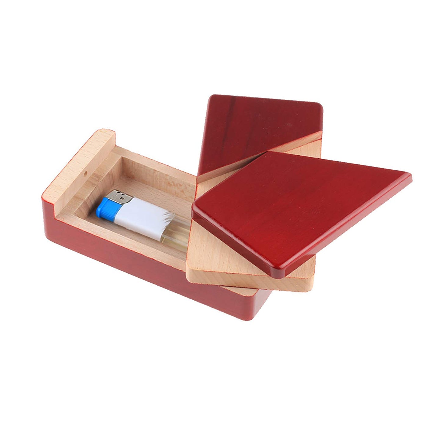 Gift Card Money Holder Puzzle Gift Case Box Big Secret Opening Impossible Box Puzzle Handmade 3D Brain Teaser Puzzle Magic Wooden Mysterious Box Gift Box Cube Game Box Iq Toys By Ahyuan (Red)