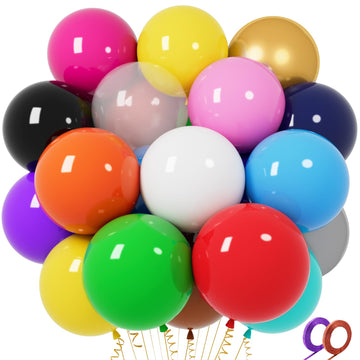32Pcs Big Balloons 18 Inch Assorted Colors, Round Large Latex Party Balloons For Birthday Wedding Decorations.