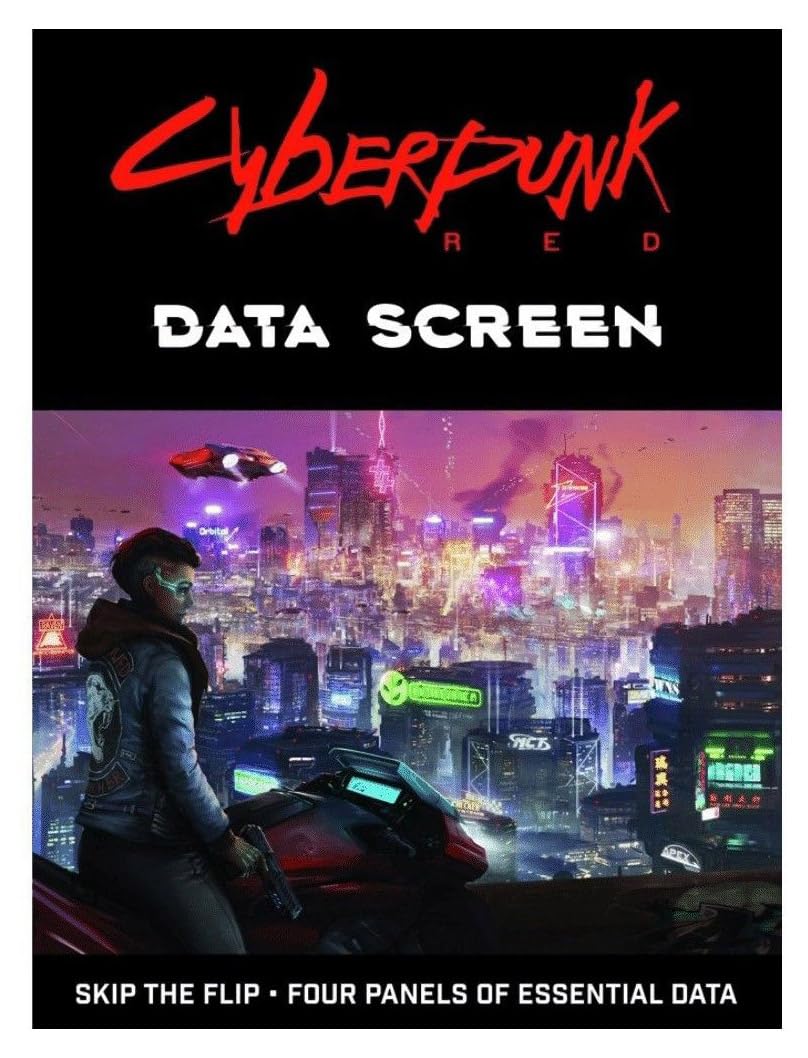 Cyberpunk RED Data Screen by R Talsorian Games - 4 Panel Cardstock DM Dungeon Master, GM Gamemaster, Player Screen - Board Game 