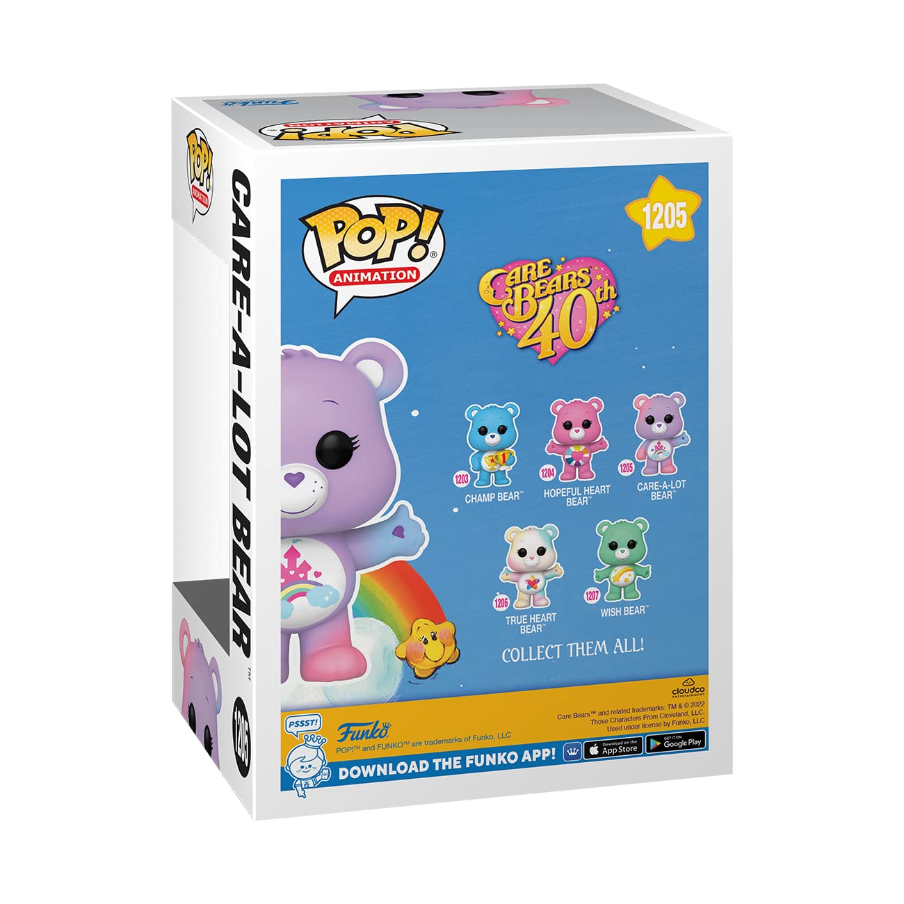 Funko Pop! Care Bears 40th Anniversary Care-A-Lot Bear - Translucent Glitter Chase, Standard Size, Multicolor, Model 61557