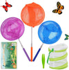 Dewel Kids Telescopic Butterfly Fishing Nets Butterfly Catchers For Kids Insect Catching Nets Outdoor Tools For Catching Bugs Fish Insect,Pop Up Mesh Cage Tweezers And Pliers Kit Extendable 34 Inches