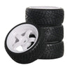 Sharegoo Od 2.55 12Mm Hex White 5-Spoke Plastic Wheel Rims & Rubber Tires Compatible With Hsp Hpi Rc 1/10 On Road Racing Car
