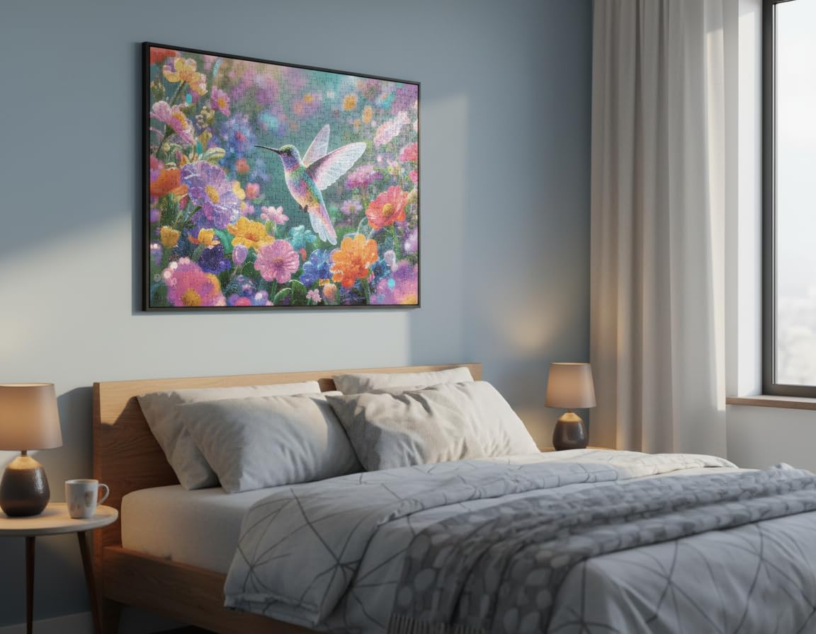 Tomzio 1000 Pieces Jigsaw Puzzles for mature-themeds  Floral & Bird Series - Exquisite Nature Art & Seamless Fit  Calming Brain Teaser  Large 28 x 20  Great Gift for Garden Lovers(Garden Spirits)