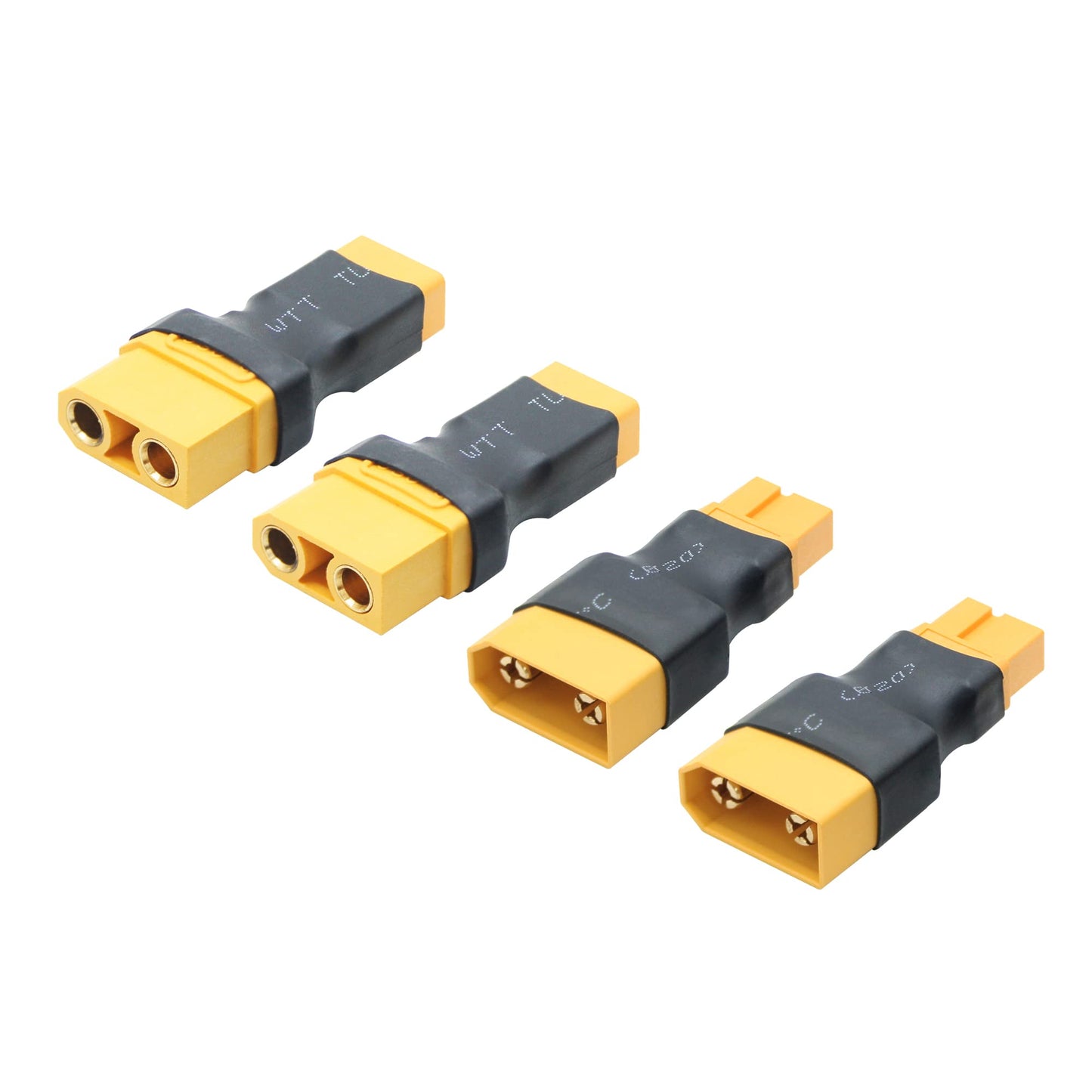 2Pair XT90 Connector Adapter, XT90 to XT60 Male Female No Wire Adapter Converter for RC Lipo Battery ESC/Charger