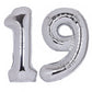 40 Inch Number 19 Balloon Silver Jumbo Giant Big Large Number 19 Foil Mylar Silver Balloons 91Th Birthday Party Anniversary Deco