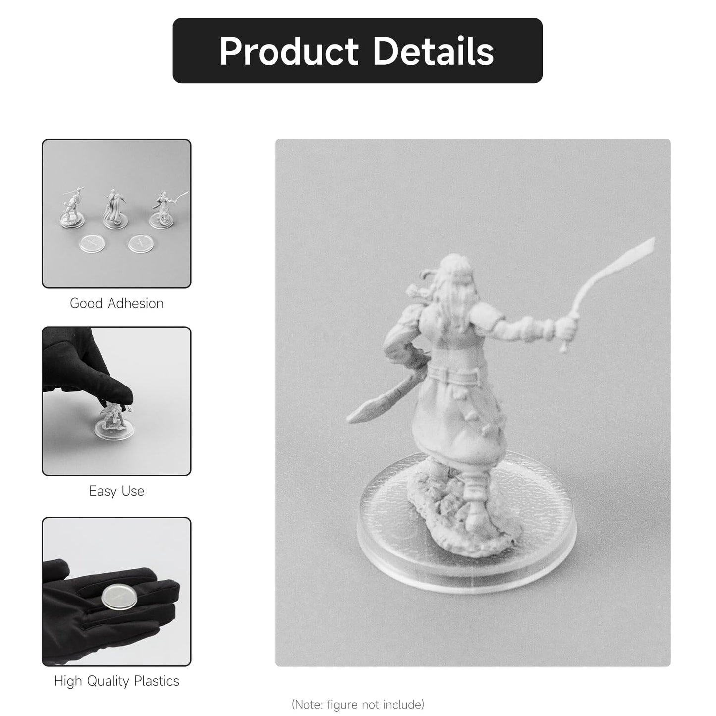 DisplayMore 100Pcs Round Plastic Model Bases 25mm/0.98 inch Wide for Gaming Miniatures or Wargames Role Playing Board Game Figur