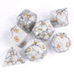 UDIXI Howlite Stone Dice Set D&D 7PCS Gemstone Dice Polyhedral DND Dice with Gift Case for Dungeons and Dragons Role Playing Gam