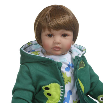 Icradle Realistic Looking 24Inch 60Cm Reborn Toddler Fridolin Soft Silicone Bebe Doll Reborn Princess Long Hair Doll Toy For Ages 3+ (Boy)