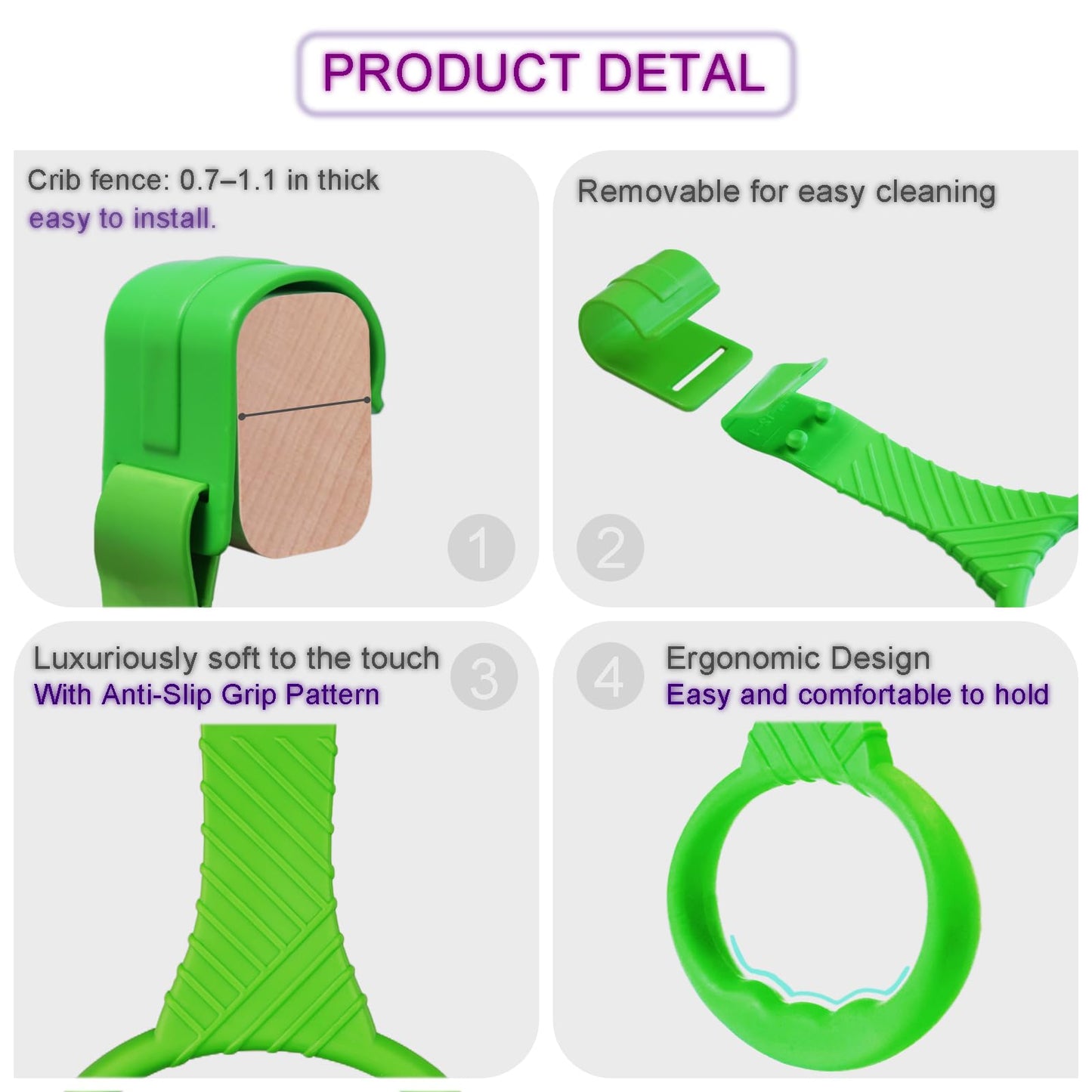 ATOPXiNG 5PCS Baby Pull Up Rings - enhanced Pull Up Handles Standing Walker Tool - Plastic Walking Exercises Assistant Rings for Infants Babies Toddler - Ergonomic Handles - 5 Colors