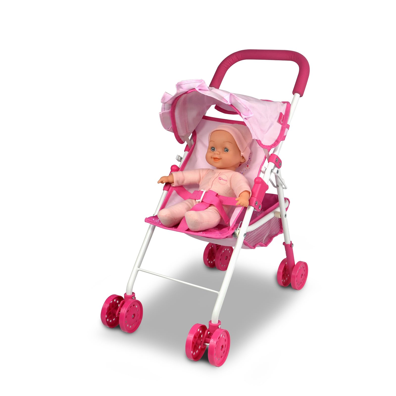Baby Doll Collection Anivia Doll Stroller Heart Design Gifts For Toddlers And Girls Foldable Doll Stroller (Da004L Pink)