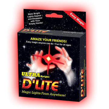 D'lite Magic Thumb Lightup Trick Set / 2 Original Amazing Ultra Bright Light Magic Fingers - Closeup & Stage Magic Tricks - Easy Illusion Anyone Can Do It - Magic Trick for mature-themeds (Regular Red Dazzle)