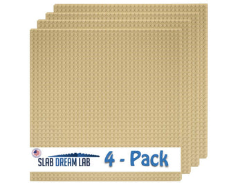 Slabdreamlab 12''X12'' Slab Lite Baseplate For All Major Building Bricks And Blocks (Sand, 4-Pack)