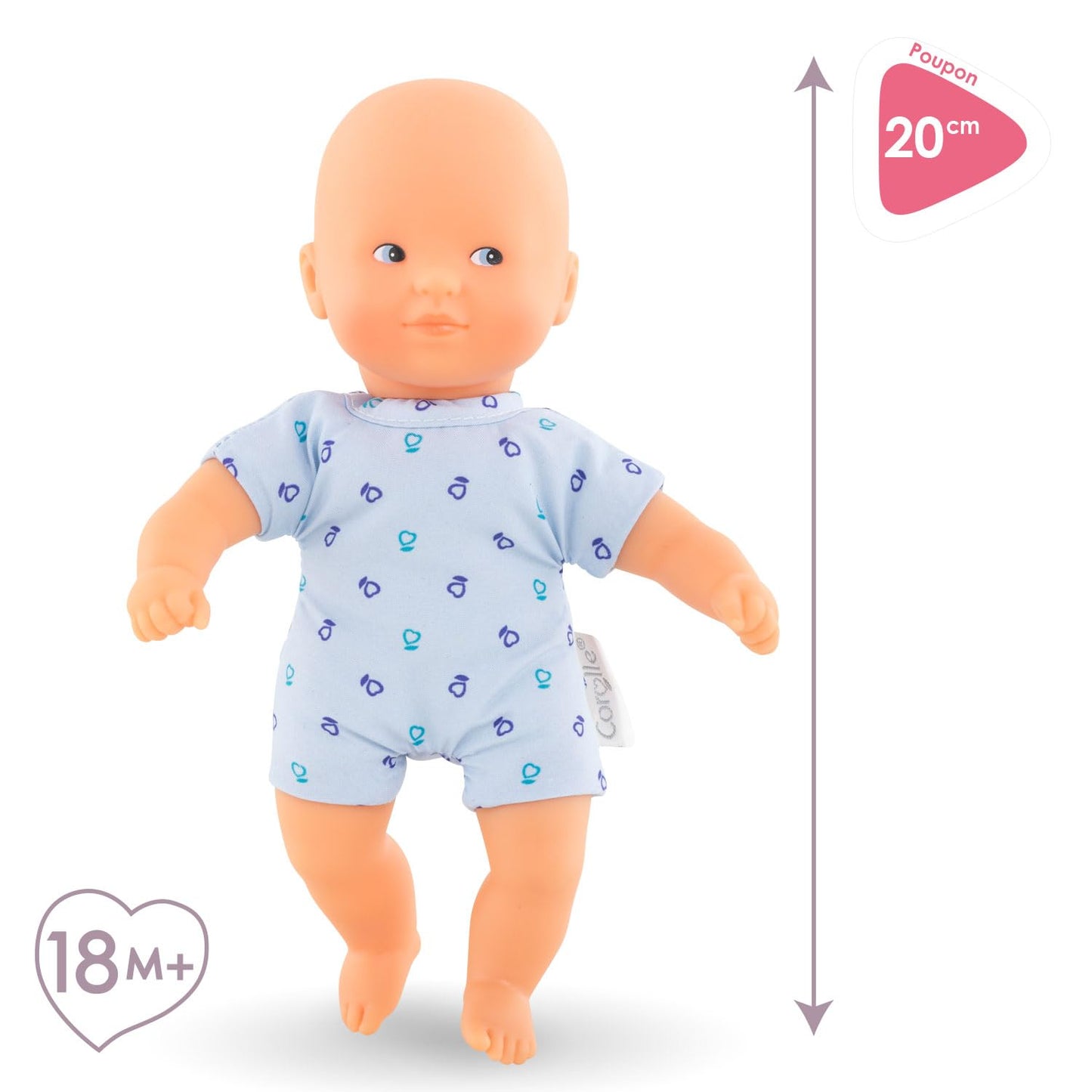 Corolle Mini Calin Soft Baby Doll - Blue - 8 Soft-Body Doll, Vanilla-Scented, for Kids Ages 18 Months and up