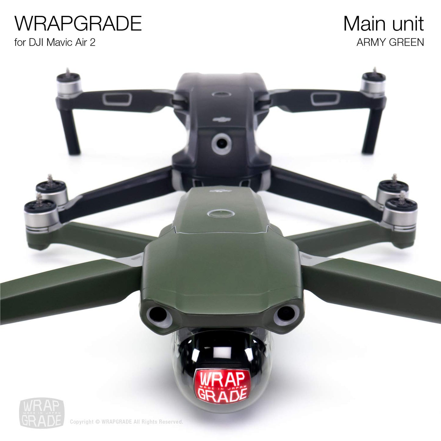 Wrapgrade Main Unit Skin Compatible with DJI Mavic Air 2 (Amry Green)