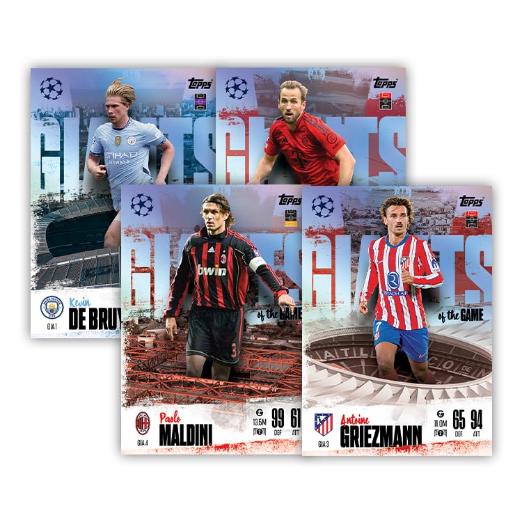 Topps Match Attax Extra 2025 - Mega Tin #3 - Giants of the Game! 48 cards including 4 limited availability Giants of the Game LE cards. Look out for relic cards inside lucky tins!