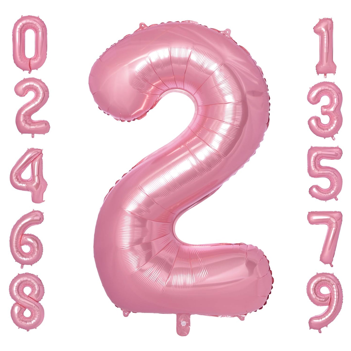 Vonokee 40 Inch Pink Giant Number Balloons 2, Jumbo Digital Foil Mylar Balloon For Birthday Party Wedding Anniversary Celebratio