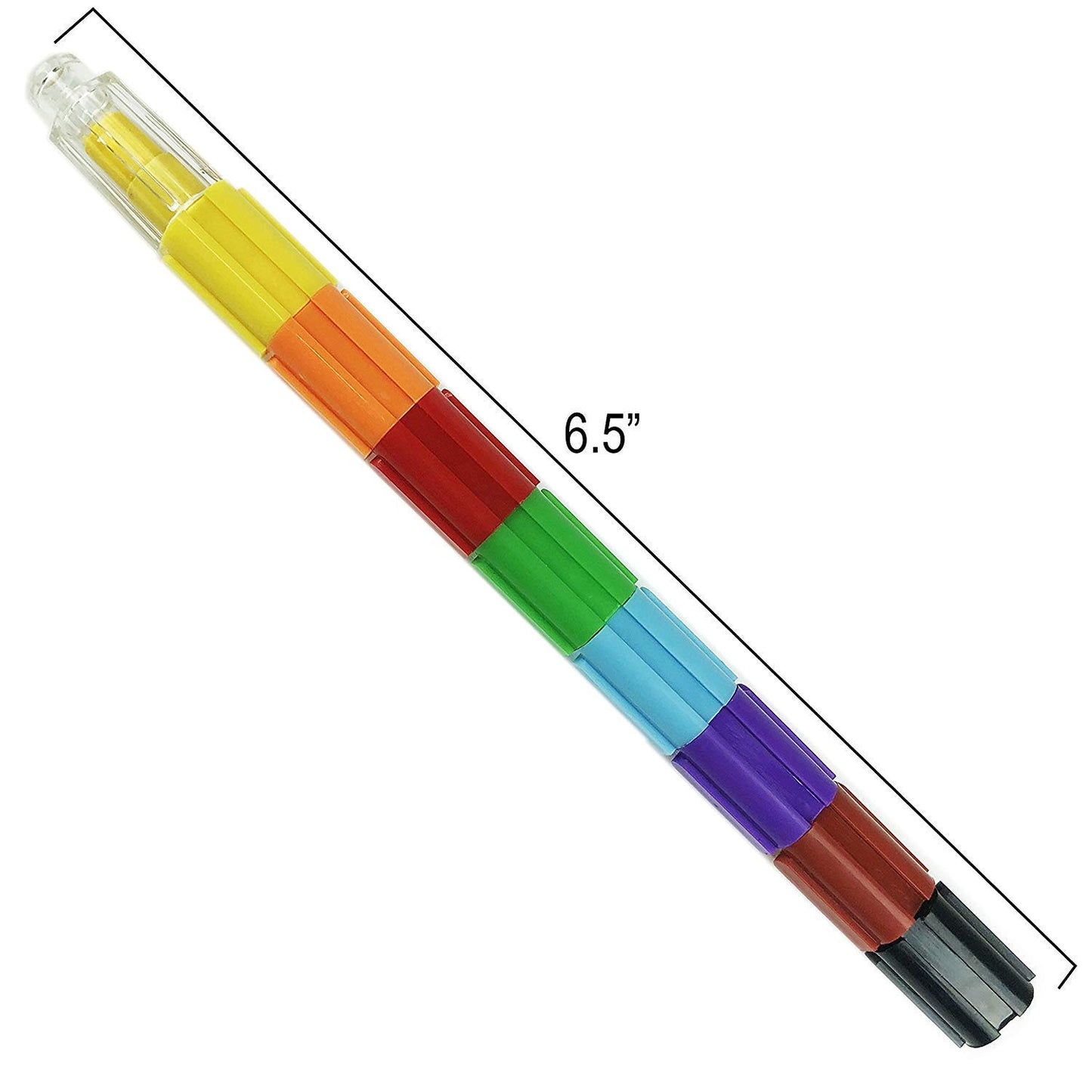 Huji Stacking Buildable 8 Colors Crayons Set, Connect Stack And Build Sideways And Up, Favorite Toys Kids Children Party Favors School Supplies Safe Non-Toxic, Easy To Hold (48)