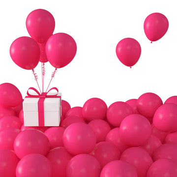 Kalor Hot Pink Balloons,100 Pcs 5 Inch Mini Matte Latex Balloons For Balloon Garland Arch, Birthday Decoration, Wedding Party, Baby Shower Decorations