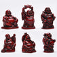 Brabud Feng Shui 2In Red Resin Laughing Buddha Statue Figurines Set Of 6 Bs001