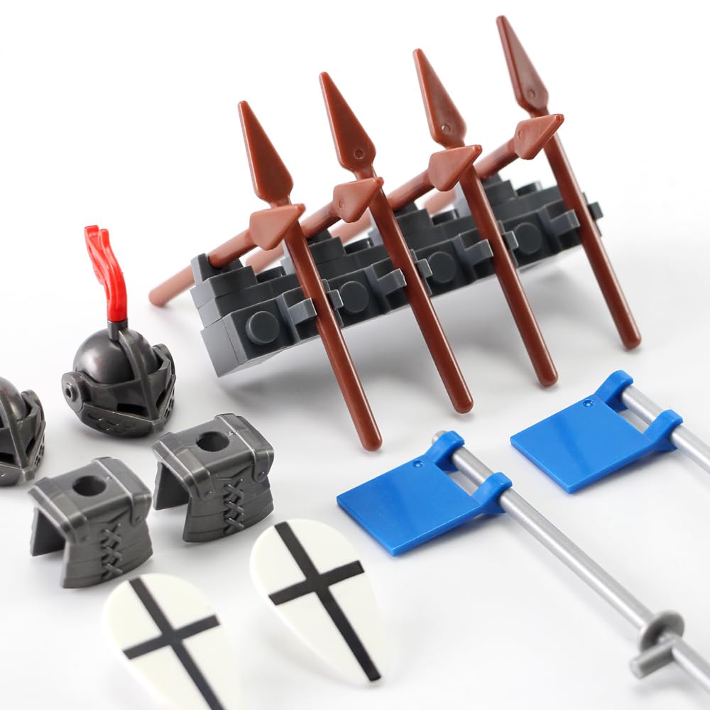 Feleph Medieval  Pack for Knight Figures Ancient Kingdom Military Soldier Castle Equipment and Toy Block Kit Compatible with Major Brand