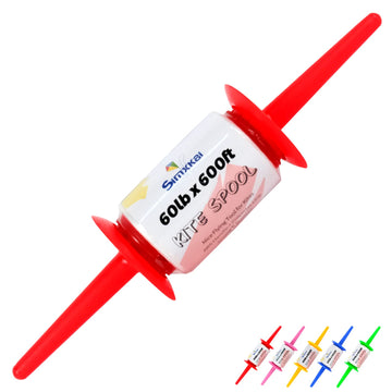Simxkai Kite Spool, Reel Winder,Grip String Handle, 600 Feet Twisted Line For Each String Handle (1&2&3&4Pack) (Red)