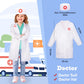 Loyo Kids Role Play Dress Up Clothes For 3-8 Years Old Play, 3 Sets Policeman/Chef/Doctor Costume For Kids And Toddlers Boys And Girls Halloween Costumes