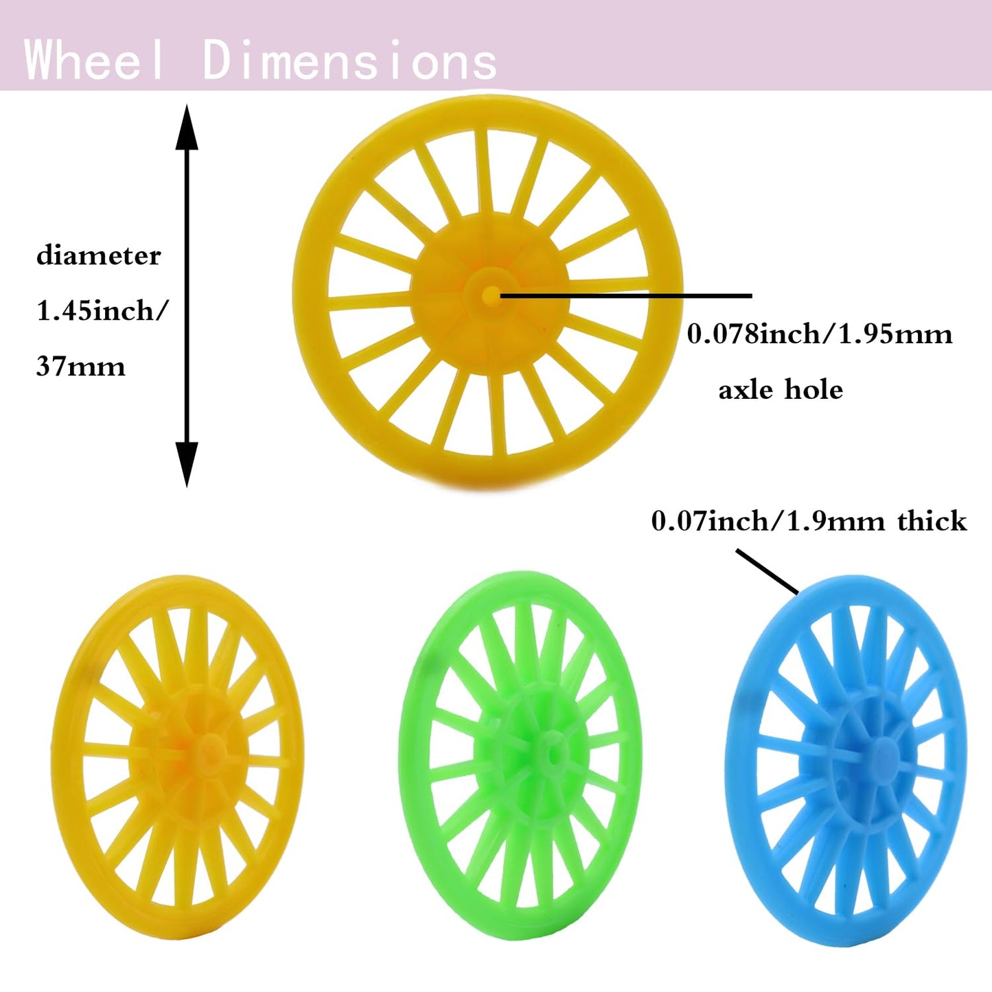 Delinx 60Pcs Plastic Project Wheels With 2 Mm Hole And 30 Pcs Shaft Rods,100 Mm Round Rod Axles For Science Engineering Car Stem