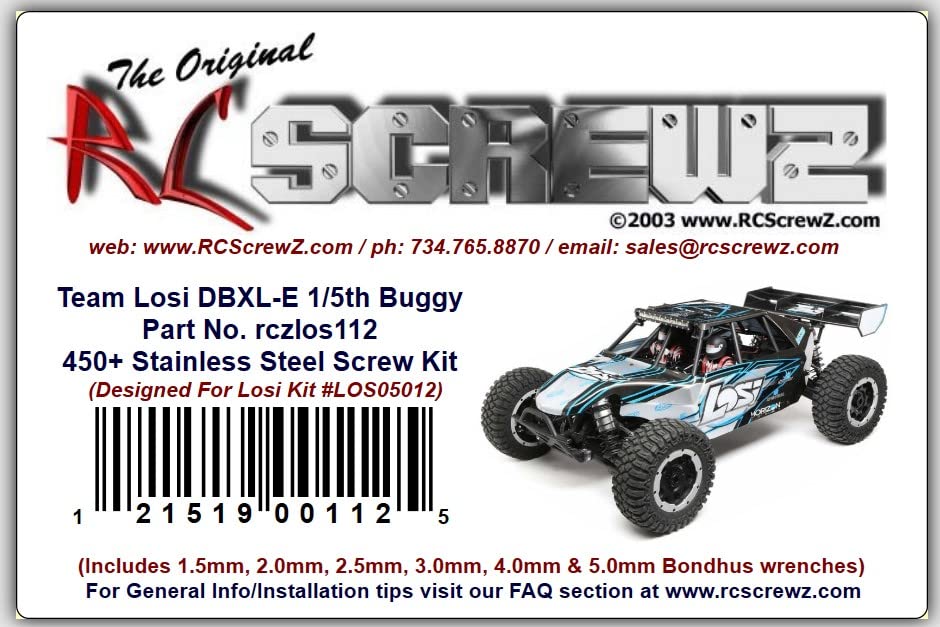 LOS112 - Losi DBXL-E 1/5th (#LOS05012) Stainless Steel Screw Kit