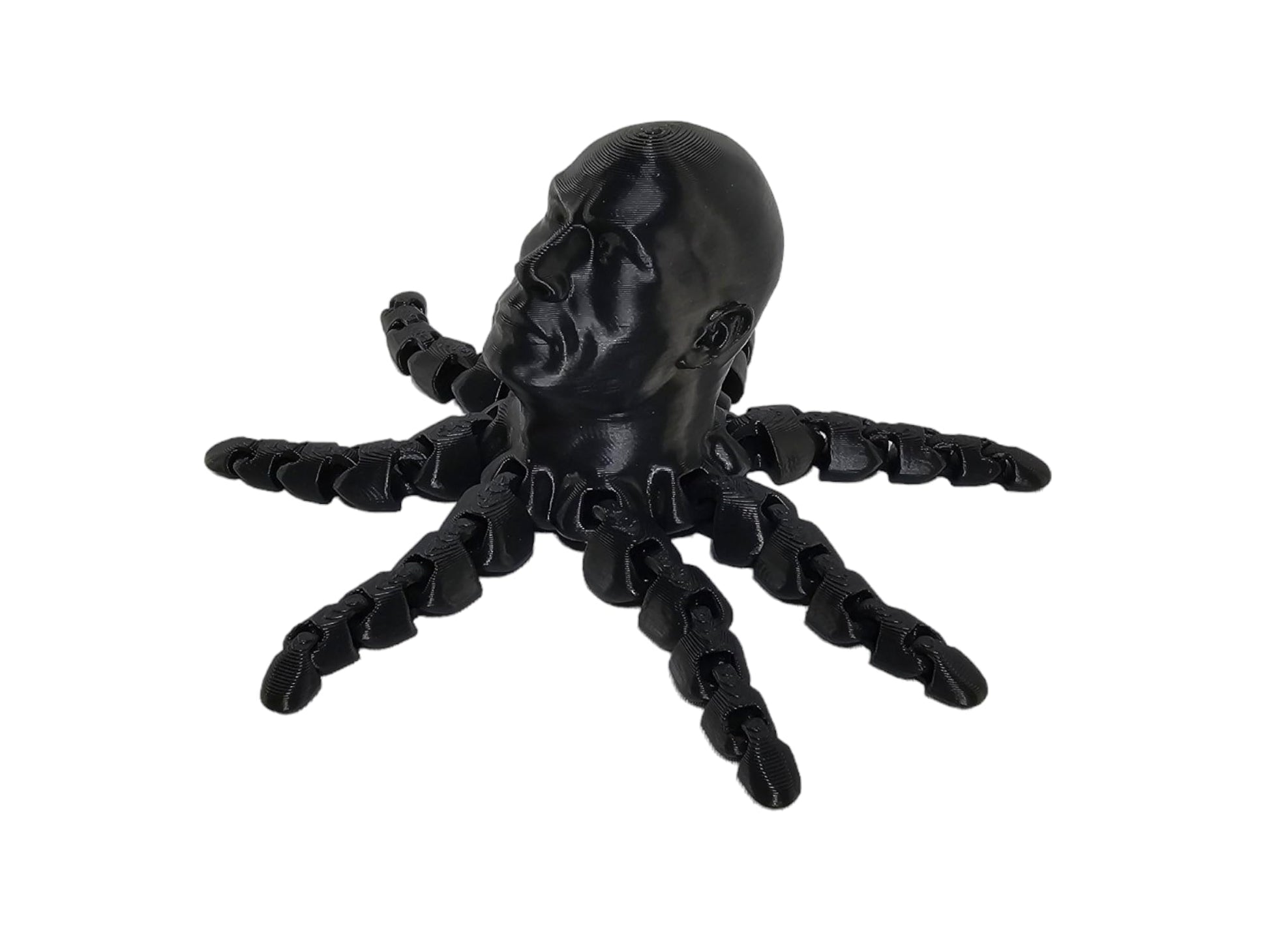 3D Printed Rocktopus, The Rock, Articulated Fidget, Octopus, Stress Relief Toy, Fidget Box, ADHD Toy, Anxiety Relief Aid (Black)