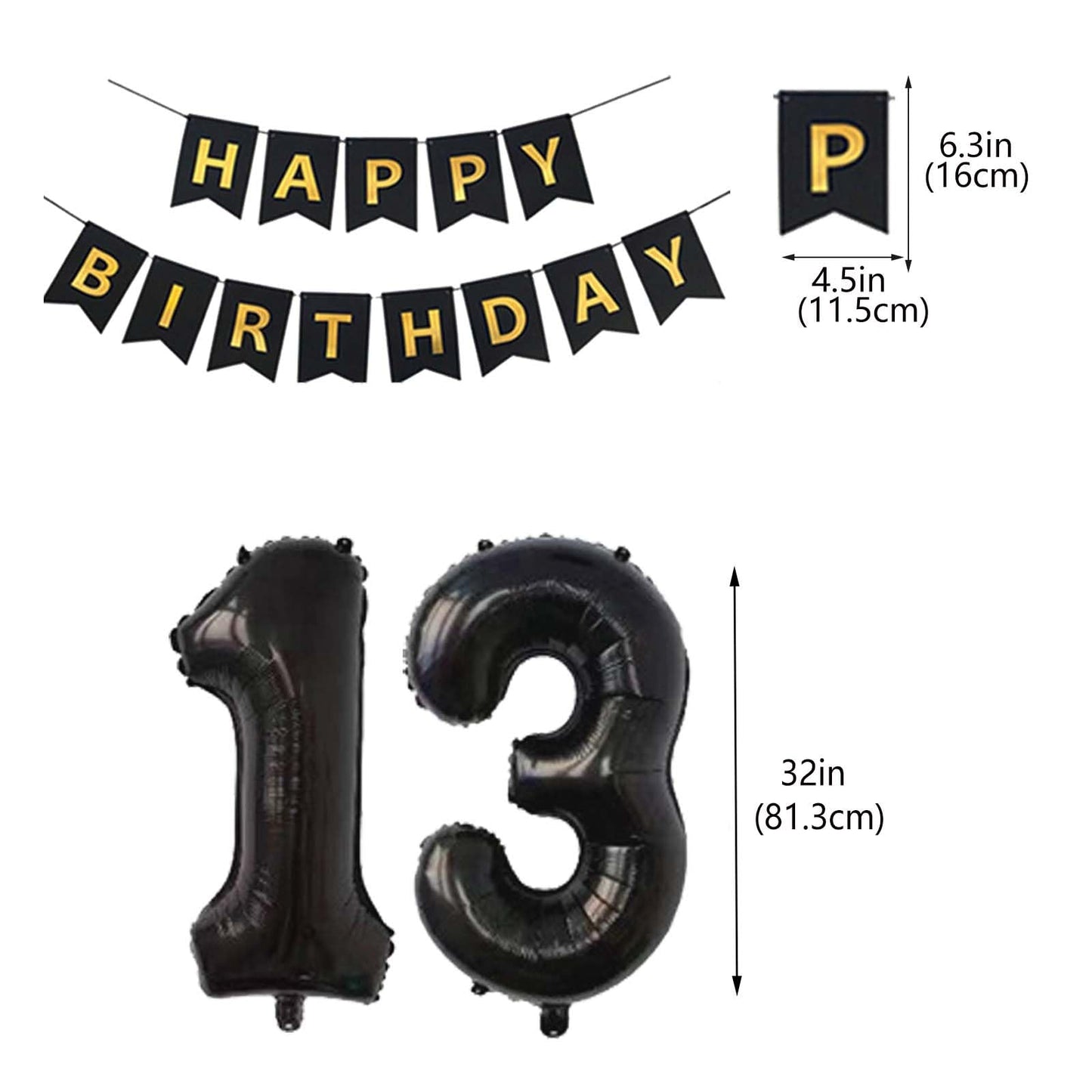 Official Teenager 13Th Birthday Decorations Black For Boys, Omg Ur A Teenager Balloons Black Number 13 Birthday Star Foil Balloo