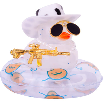 Cofubcad Car Rubber Duck Dashboard Decoration Colorful Duck Car Ornaments With Special Props Mini Swim Ring Sunglasses Cowboy Or Sun Hat(A26)