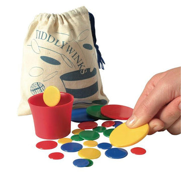 House of Marbles Tiddlywinks Game - 28 Multicolored Pieces, Plastic, One Size, Retro Classic for Kids & Adults