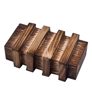 Handmade Classic 3D Brain Teaser Wooden Puzzle Magic Gift Box Game Box With Extra Secure Secret Drawer Iq Toys Shuyue