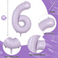 Light Purple 16 Balloon Numbers, 40 Inch Large Pastel Purple Foil Number 1 & 6 Balloons For Women, Lavender Sweet 16Th Birthday
