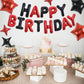 TONIFUL 35PCS 16 Inch Black Red Happy Birthday Balloon Black Red Happy Birthday Balloons Decorations with Star Balloons for Girl