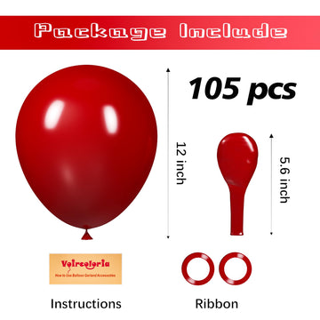 Voircoloria 105Pcs Ruby Balloons 12Inch Party Latex Balloons For Boys Girls Birthday Baby Shower Gender Reveal Wedding Sunflower