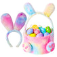 PinkSheep Bunny Ears and Basket for Girls,Pink Bunny Headbands with Bakset and Bunny Costume for Girls Bluk Party Favors, Rabbit