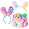 PinkSheep Bunny Ears and Basket for Girls,Pink Bunny Headbands with Bakset and Bunny Costume for Girls Bluk Party Favors, Rabbit
