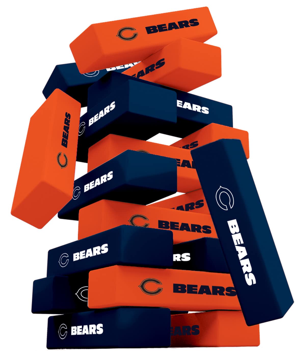 MasterPieces Game Day - NFL Chicago Bears - Officially Licensed Tumble Tower, Real Wood Blocks