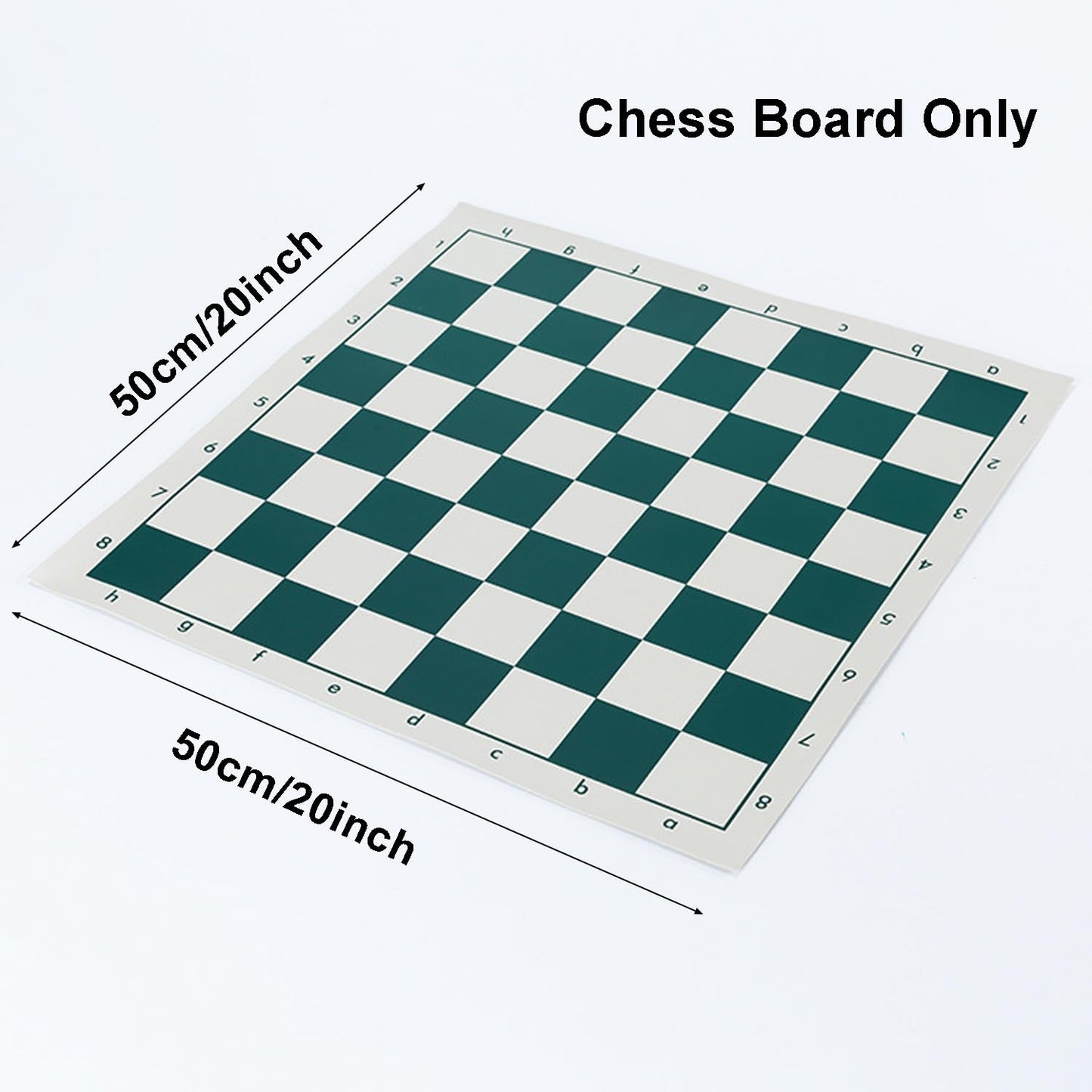 Reicyfang 20'' Tournament Roll Up Chess Board, Tournament Chess Mat, Vinyl With Green Squares, Chess Rollable Chessboard, Non Sl