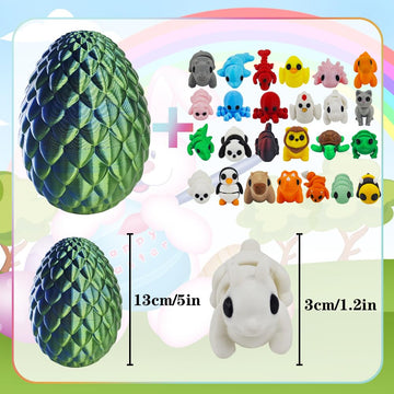 3D Printed Crystal Dragon Egg Articulated Surprise Egg With Dragon Inside Unique Fidget Toy And Executive Desk Decoration (Anima